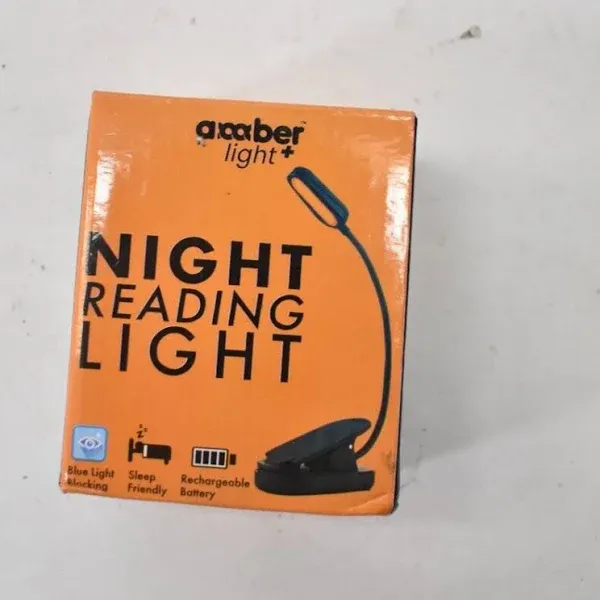 Amber Book Light for Nighttime Reading - Blue Light Blocking, Rechargeable LED 