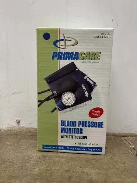 Primacare Professional Blood Pressure Kit #DS9197 Adult Size Black NEW !