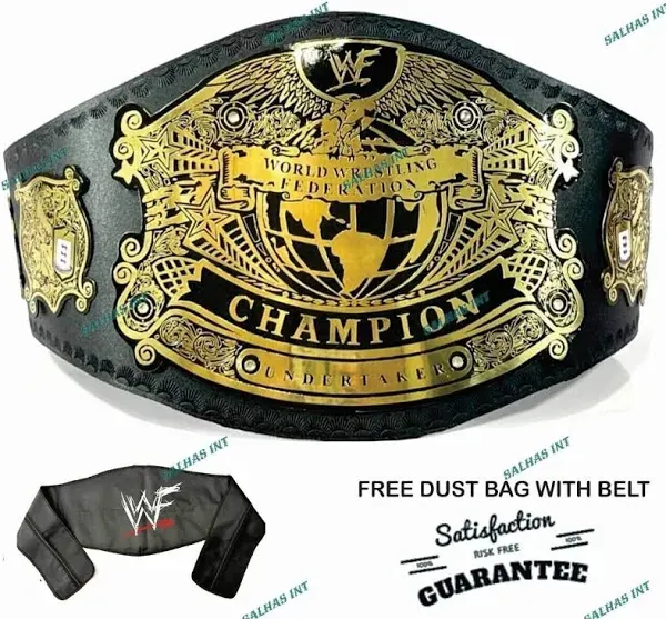 THE UNDERTAKER UNDISPUTED BELT HEAVYWEIGHT CHAMPIONSHIP REPLICA BELT 4MM ADULT