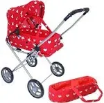 The New York Doll Collection 3-in-1 Babydoll Stroller with Removable Bassinet Baby Carriage for Dolls