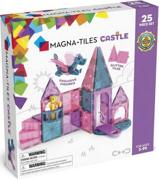  Castle 25-Piece Magnetic Construction Set, The Original Magnetic Building 