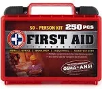 Be Smart Get Prepared 250 Piece First Aid Kit Exceeds Osha ANSI Standards