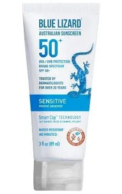 Blue Lizard Sensitive Mineral Sunscreen Lotion, SPF 50+ - 3 fl oz