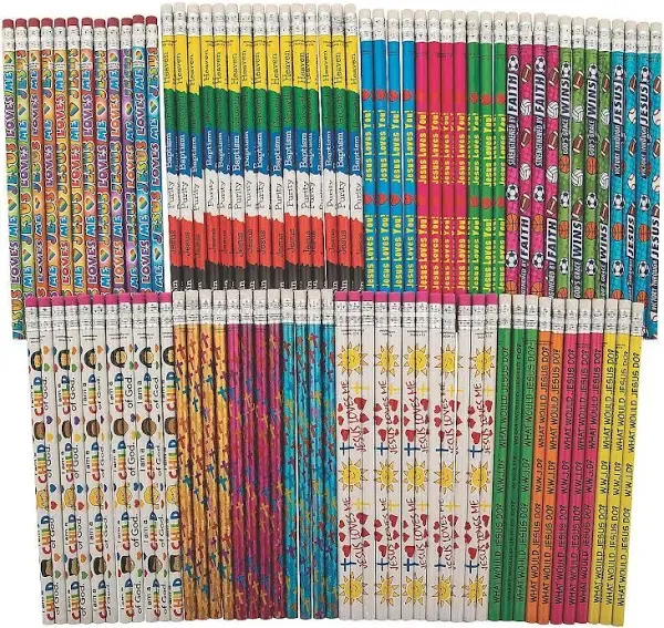 Fun Express Religious Pencil Assortment 100 Pack