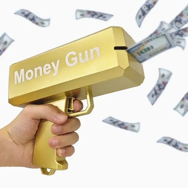 Newest Super Playing Spary Make it Rain Cash Prop Bill Dispenser (Gold)