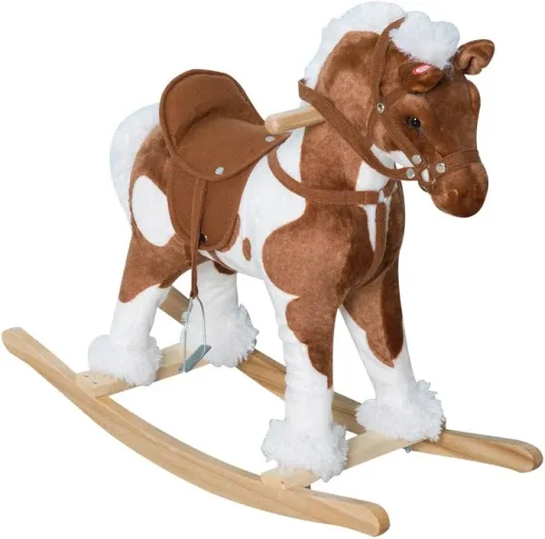 Qaba Kids Plush Ride-On Rocking Horse Toy