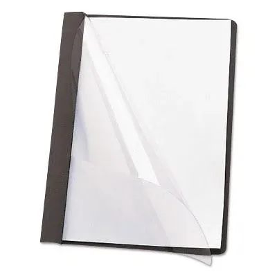 Smead 87453 Black Clear Front Report Covers - Letter - 8.50&#034; X 11&#034; - 3 Fastener