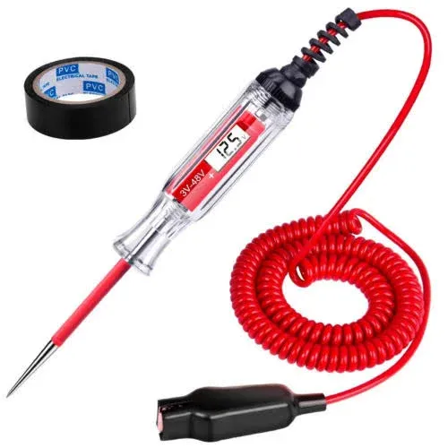 Heavy Duty 3-48V Backlit Digital LCD Circuit Tester Test Light with 140 Inch