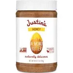 Justin's Honey Almond Butter, No Stir, Gluten-Free, Non-GMO, Responsibly Sourced, 16 Ounce Jar