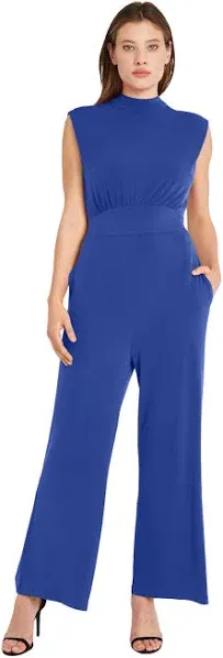 Donna Morgan Women's Mock Neck Tie-back Jumpsuit