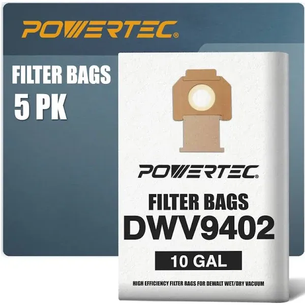 Shop Vacuum Bags 5PK for DeWalt DWV9402 Vacuum Bag, Replacement Fleece Filter...