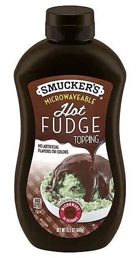 Smucker's Hot Fudge Topping, 15.5 Ounces (Pack of 6), Microwavable Squeeze Bottle