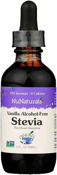 NuNaturals Pure Liquid Vanilla Stevia, Alcohol Free - 2 fl oz bottle