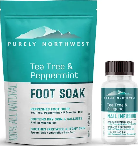 Purely Northwest Tea Tree Oil Foot Soak and Nail Repair Oil Set