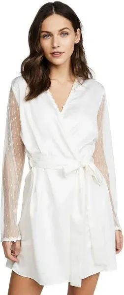 Flora Nikrooz Womens Showstopper Mesh Inset Cover Up Robe