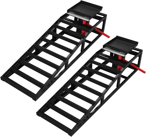 Heavy Duty Hydraulic Car Ramps, 2PCS 5T 10000LBS Portable Hydraulic Car Lift for Car Repair, Car Ramps High Lift for Home Garage, Vehicle Auto Garage Repair, Black