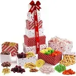 Christmas Gift Basket Tower with Dried Fruits &amp; Nuts Gourmet Cravings Indulge