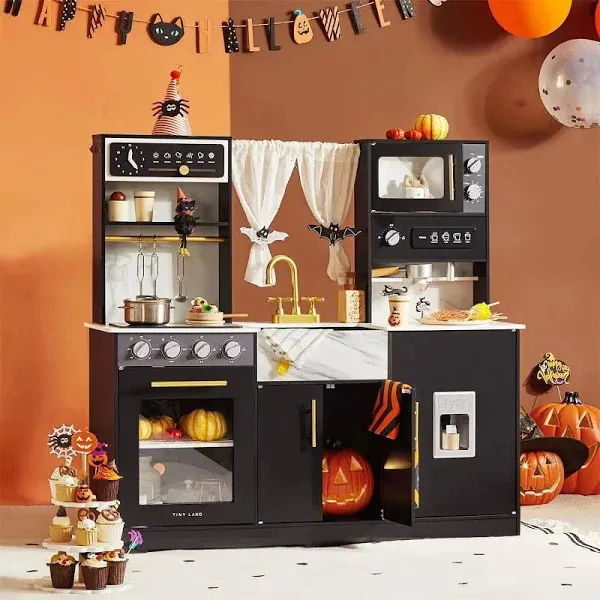 Tiny Land Trendy Black Style Play Kitchen