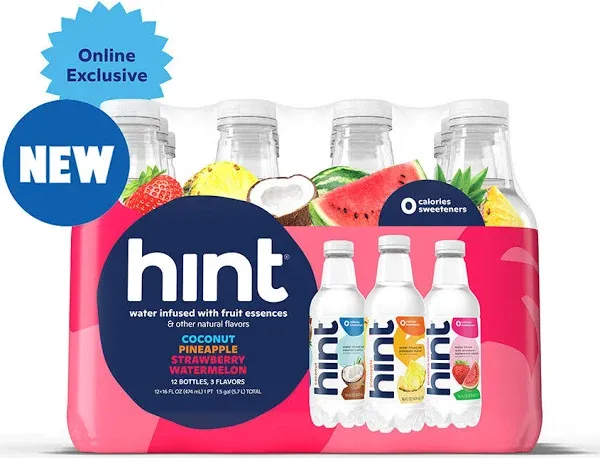 Water Tropical Variety Pack, 4 Bottles Each Of: Coconut, Pineapple, and Strawber