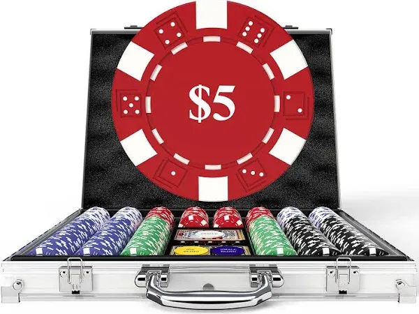 Poker Chips with Denominations, 500-Pcs 11.5G Weighted Numbered Casino Chips Se