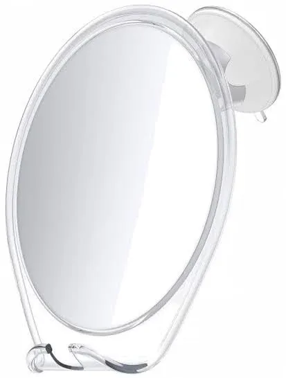 Anti-Fog Shaving Mirror with Suction Cup &amp; Swivel - Compact Bathroom Organizer