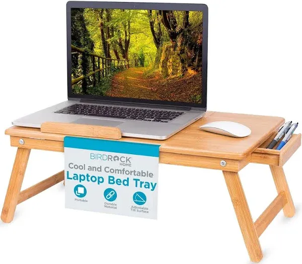 BIRDROCK HOME Bamboo Laptop Bed Lap Tray