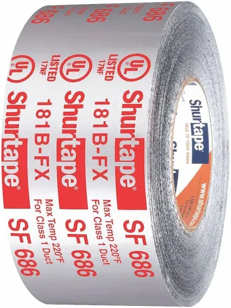 SF 686 UL 181B-FX Listed/Printed ShurMASTIC® Butyl Foil Tape 2x100