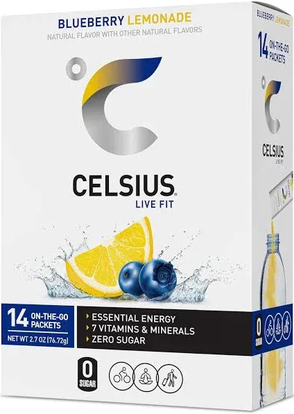 Celsius Blueberry Lemonade Powder Sticks