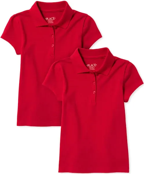 The Children's Place Girls Uniform Short Sleeve Pique Polo