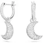 Sublima Moon Crystal Drop Earrings Silver