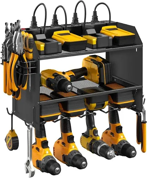 Sturdy Heavy-Duty Modular Power Tool Organizer - Wall Mount Charging Station