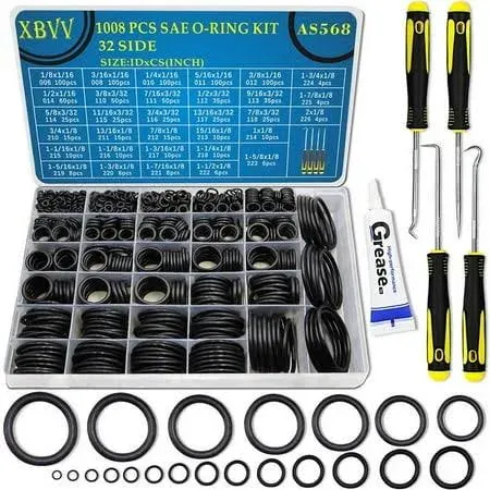 1008 Pieces Universal SAE O-Ring Washer Assortment Set Gasket Seal Kit 32 Sizes