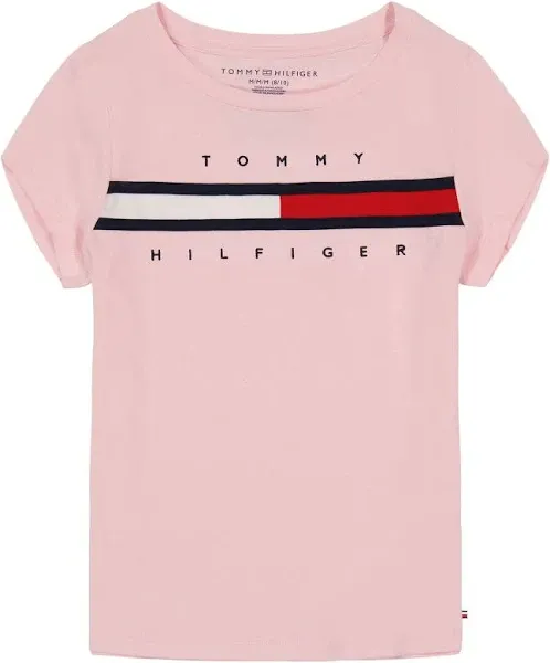 Tommy Hilfiger Girl's Short Sleeve T-Shirt With Flag Logo