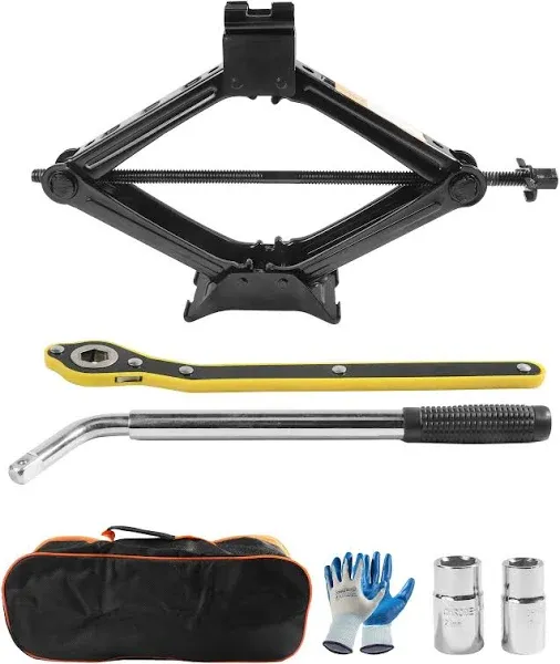 2Ton Scissor Jack Kit Car Heavy Duty Garage Tire Wheel Lug Wrench Tire Changing