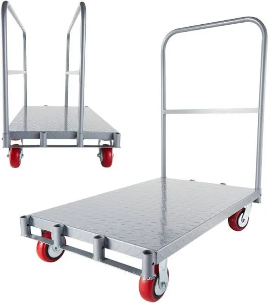 2 in 1 Heavy Duty Flatbed Carts with Wheels with 2200 Lbs Capacity