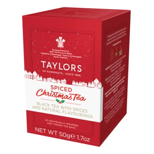 TAYLORS OF HARROGATE SPICED CHRISTMAS LOOSE LEAF TEA, 4.41 OUNCE TIN