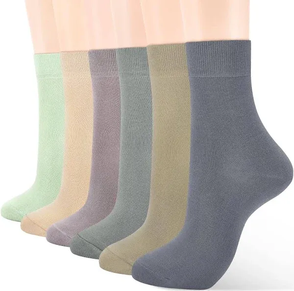 ATBITER Women's Thin Cotton Socks,Soft Cotton Bootie Socks Women Above Ankle Crew Socks (6-Pairs With Present Box)