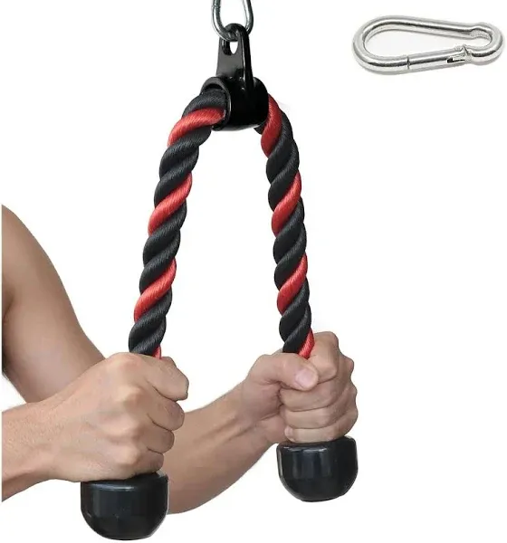 Tricep Rope 27 &amp; 36 inches 2 Colors Fitness Attachment Cable Machine Pulldown...