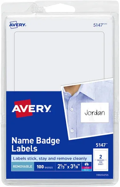 Avery Printable Adhesive Name Badges