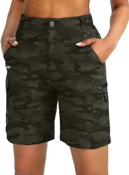 Viodia Women's 7" Hiking Cargo Shorts with Pockets Quick Dry Lightweight Shorts for Women's Golf Casual Summer Shorts