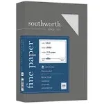 Southworth 25% Cotton Linen Business Paper, 32 lb, 8.5 x 11, White, 250/Pack