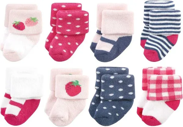 Hudson Baby Baby Girls' Cotton Rich Newborn and Terry Socks