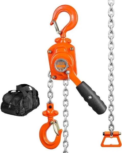 Manual Lever Chain Hoist, 1/2 Ton 1100 lbs Capacity 10 FT Come Along, G80 Ga...