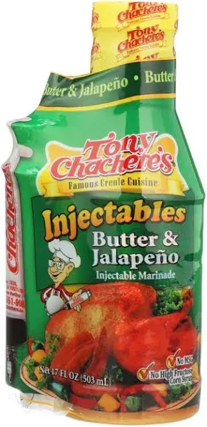 Tony Chachere's Injectables Butter & Jalapeno Injectable Marinade (17 fl oz)