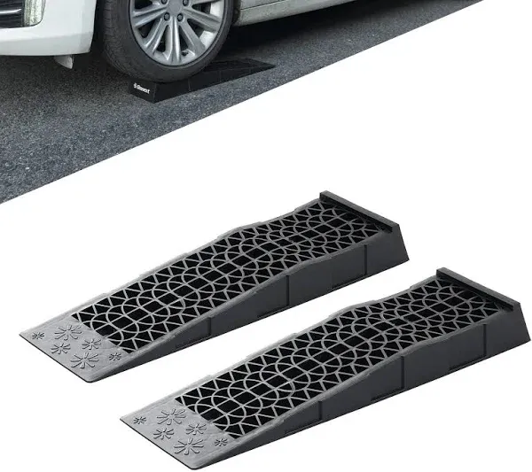 Donext Ramps Low Profile Plastic Car Service Ramps 3 Ton Truck Vehicle - 2 Pack