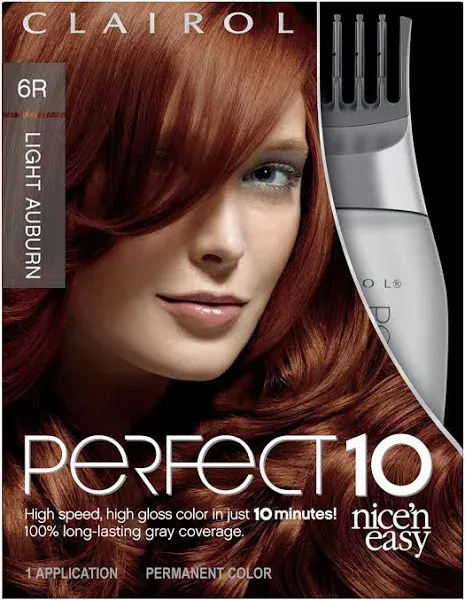 Clairol Perfect 10 By Nice ‘n Easy Hair Color 6R Light Auburn Clairol