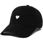 Heart Vintage Baseball Cap Embroidered Cotton Adjustable Distressed Dad Hat