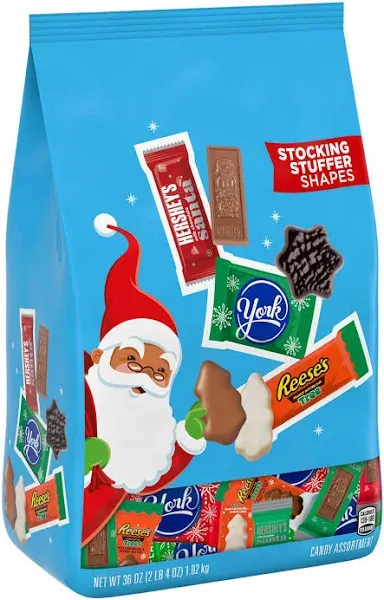 HERSHEY'S, REESE'S and YORK Assorted Chocolate, Christmas Candy Bulk Bag, 36 oz