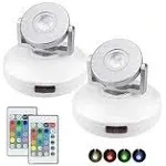  Wireless LED Spotlights with Remote Battery Operated Silver Head -2 pack