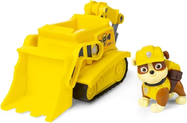 Paw Patrol Rubble Bulldozer Vehicle with Figure Playset Digging Yellow Toy